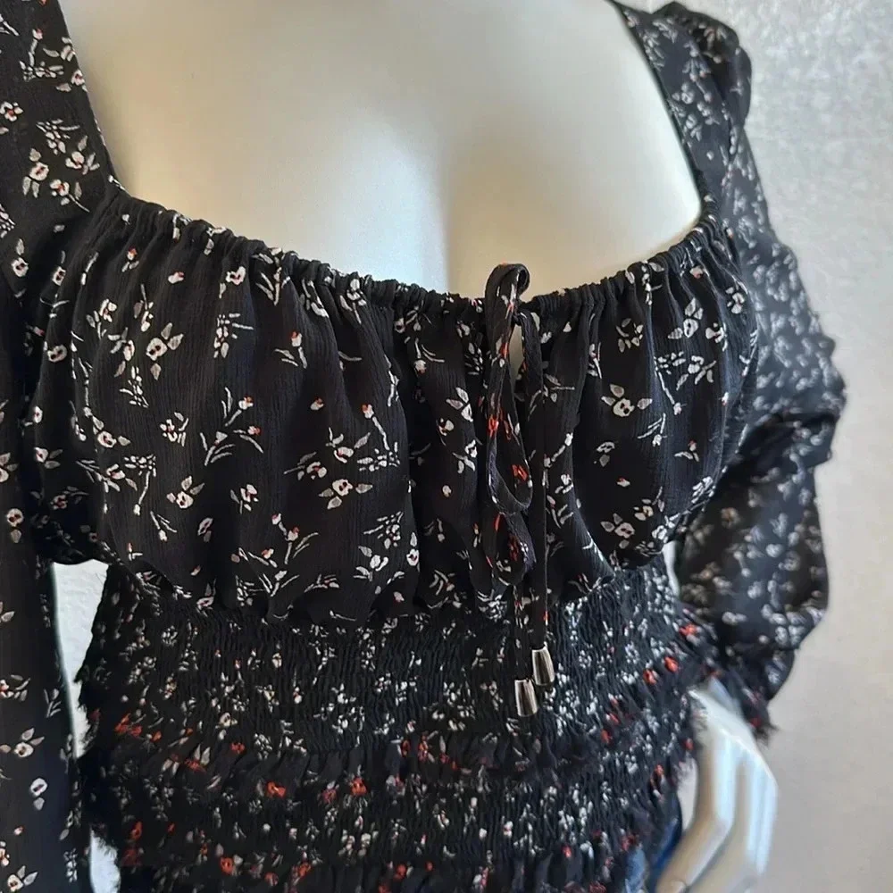 Free People Printed Lolita Top In Black Combo